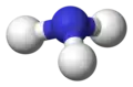 Ball-and-stick model of the ammonia molecule