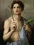 Saint Sebastian Holding Two Arrows and a Martyr's Palm by Andrea del Sarto (early 16th century)