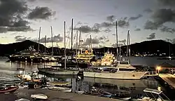 Antigua is a high end travel destination, as seen here in the marina of English Harbour . . .
