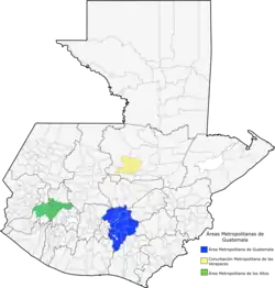 Metropolitan area in blue