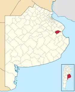 Location of Lezama in Buenos Aires Province