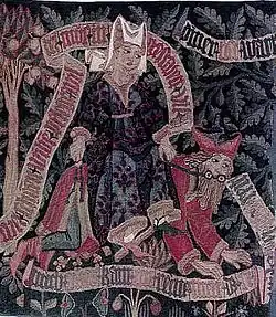 Detail of tapestry, Basel, 1470s