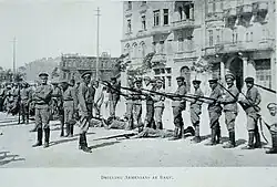 Armenian units drilling in Baku.