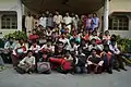 Pathak at a book and stationery distribution event for poor students