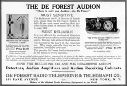 Audion advertisement, Electrical Experimenter magazine, 1916