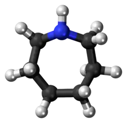 Ball-and-stick model of the azepane molecule