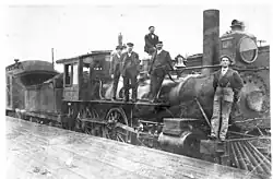 Locomotive and crew at Claiborne, Maryland