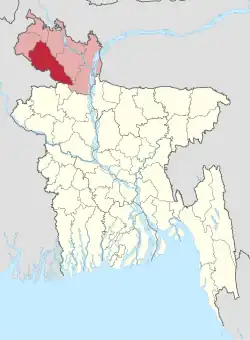 Location of Dinajpur District, Bangladesh in Bangladesh