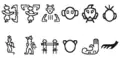 Symbols resembling human forms