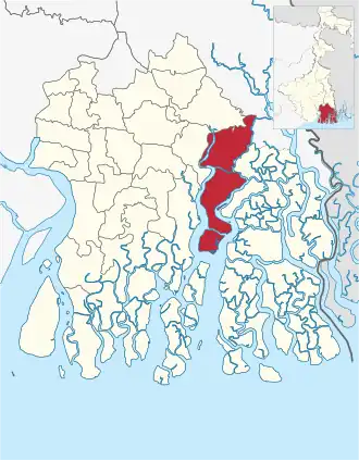 Location of Basanti community development block in South 24 Parganas district