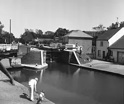 Batchworth Lock No 81 Grand Union Canal From the A404 bridge, Batchworth (1977)