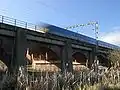 A GNER train heading south over Bawtry viaduct