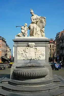 Fountain of Minerva, by Jacques Bergé, Square du Grand Sablon/Grote Zavelsquare, 1751