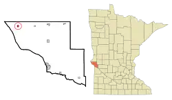 Location of Beardsley, Minnesota