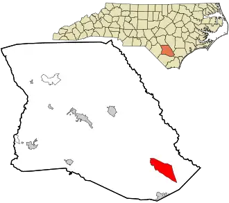 Location in Bladen County and the state of North Carolina.