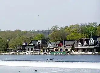 Boathouse Row on the Schuylkill River in Philadelphia, United States