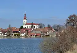View towards the Church of Saint Lawrence