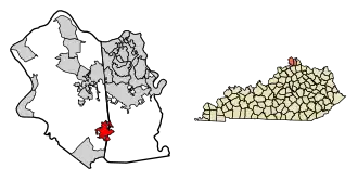 Location of Walton in Boone County, Kentucky.