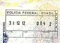 Brazilian immigration exit stamp.