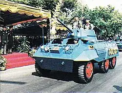 Brimob M8 Greyhound armored car during a parade  1990s