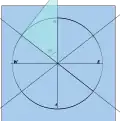 Draw the gnomon and diameters at the target angle.