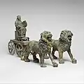 Bronze statuette of Cybele on a cart drawn by lions (2nd half of 2nd century A.D.)