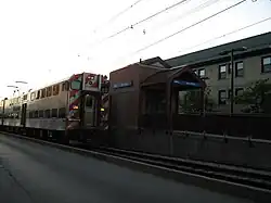 A second generation Nippon Sharyo Highliner on Metra Electric at Bryn Mawr.