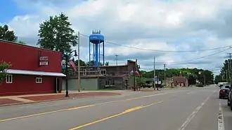 Looking west along the curve on M-37