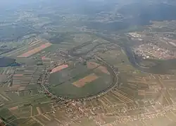 Aerial view of Budaševo, Sisak-Moslavina County