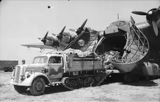 Opel Maultier exiting a Me 323