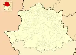 Location of Ahigal in the Cáceres province.