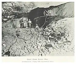 Stope, with compressed air drills in use (1899)