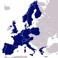 1991 (16 members): Poland and Finland join, and Germany has been reunified (post-1993 borders)