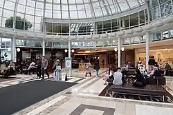 Interior of grand atrium in 2018 before demolition