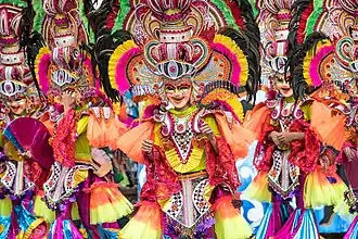 Masked participants during the MassKara Festival
