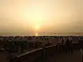 Crowded Calangute Beach in an evening