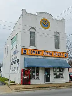 The Cowart Drug Store was built in 1885. It was added to the Alabama Register of Landmarks and Heritage on February 15, 1977.