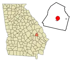 Location in Candler County and the state of Georgia