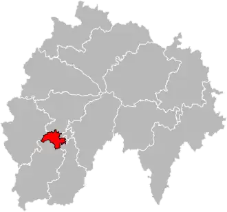 Situation of the canton of Aurillac-1 in the department of Cantal