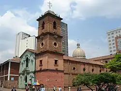 Mudéjar art in the walls and bell tower of the Chapel of the Immaculate Conception in Cali, Colombia