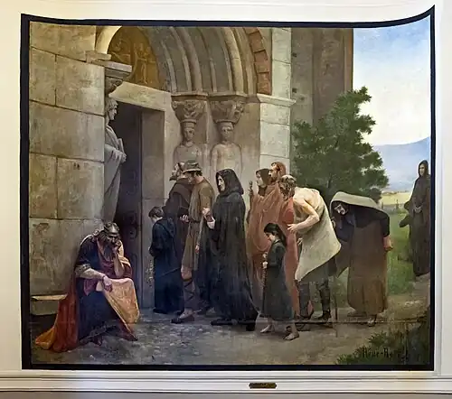 Painting of Raymond VI, Count of Toulouse, excommunicated by the Pope