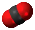 Space-filling model of carbon dioxide