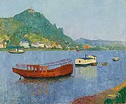 Carl Schmitz-Pleis, Drachenfels, year unknown (1915?), oil on canvas. Private collection.