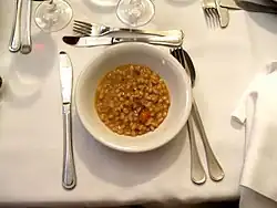 Minestra di farro [it] is a typical dish in Tuscany, Italy