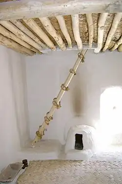 The interior of a reconstructed Çatalhöyük house