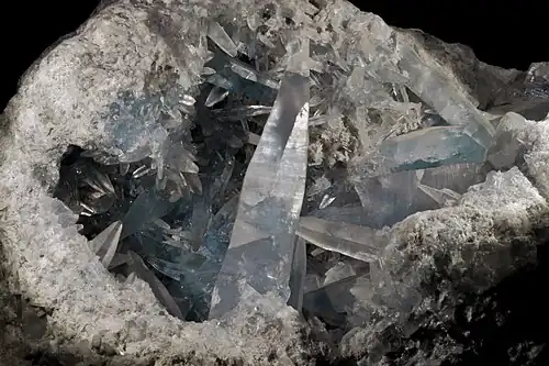 Celestine geode section