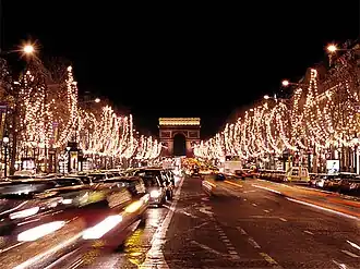 The Champs-Élysées during the Christmas season