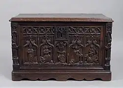 Gothic chest; late 15th century; walnut and iron; overall: 47 x 38.7 x 75.9 cm; Metropolitan Museum of Art