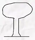 Drawing of a tree with a flattened crown.