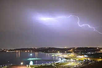 Lightning above Chitgar Lake.